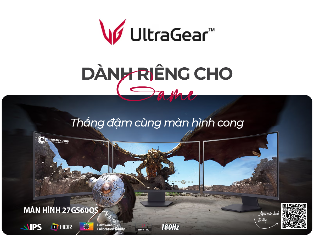 Màn hình chơi game cong LG 27GS60QC