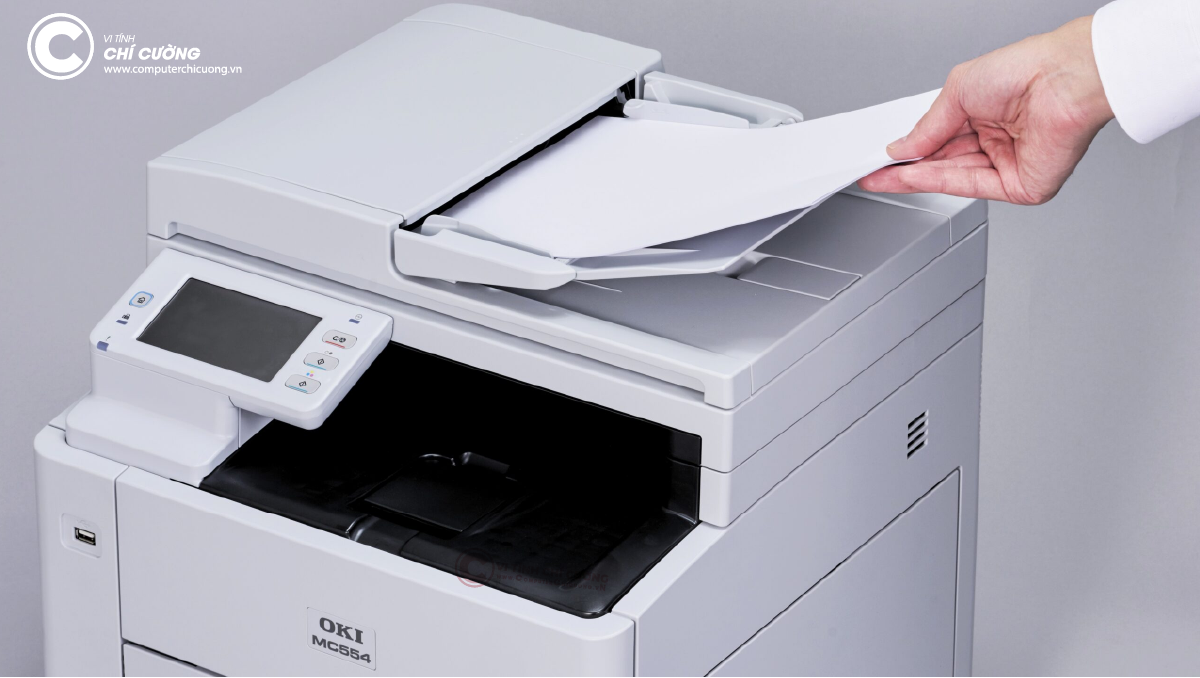 Tính năng scan single-pass duplex 42ipm OKI MC554 scan to email folder USB