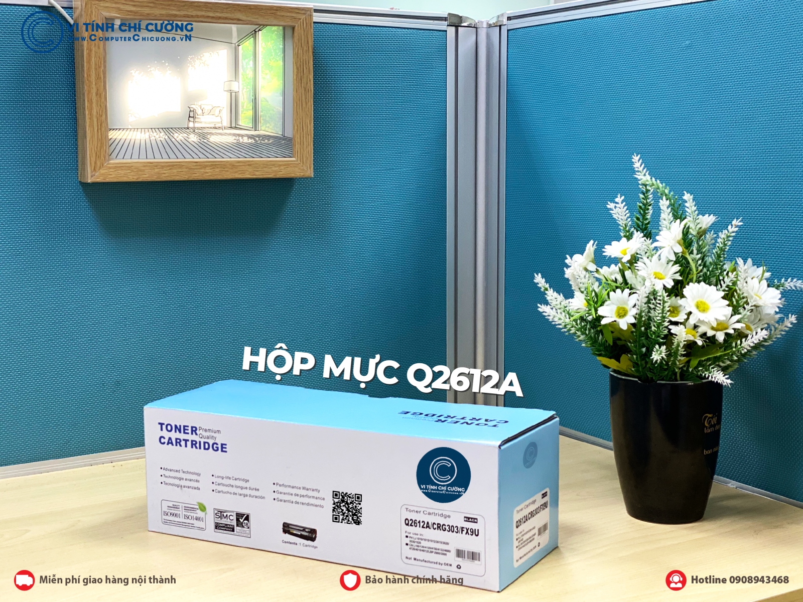 Hộp mực in Q2612A in đẹp trên máy in HP 1010 và Canon2900