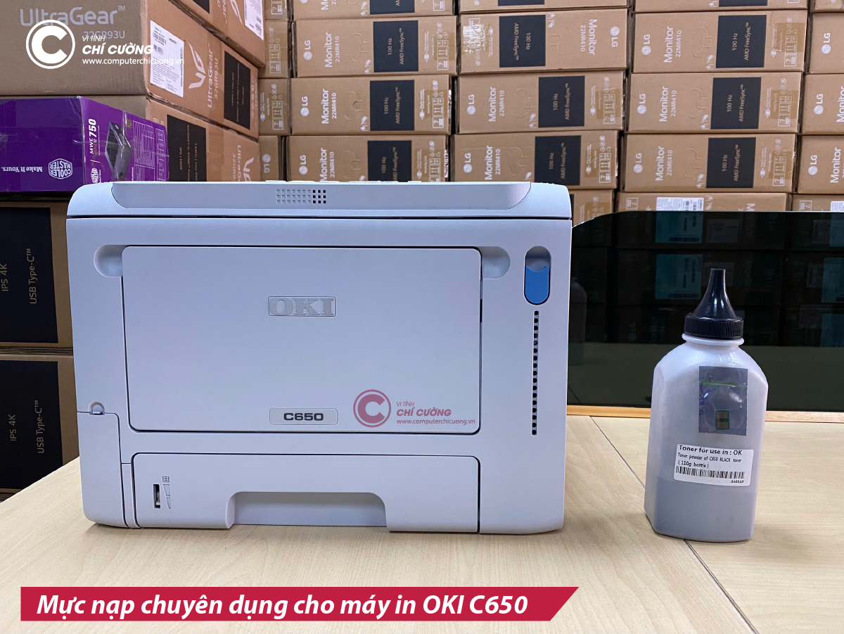 Mực màu đen chuyên dụng dùng cho máy in laser màu OKI C650n | Mực nạp kèm chip dùng cho máy in OKI C650n