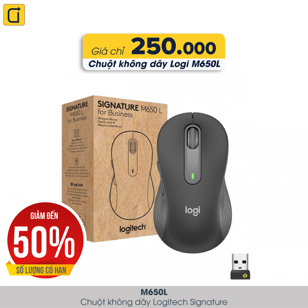 Chuột không dây Logitech M650L Signature