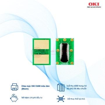 Chip mực OKI C650 màu đen chuyên dụng