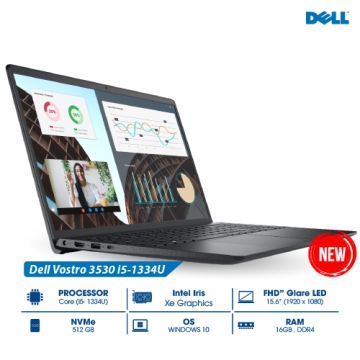 Laptop Dell Vostro 3530 Core i5-1334U/ 16GB RAM/ 512GB SSD/ 15.6 Inch FHD/ Đen