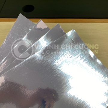 Decal PP Bạc Bóng 50μm (Decal Xi Bạc) Có Lớp Phủ In – Đế Glassine