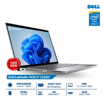 Laptop Dell Latitude 7430 i7 1250U vỏ nhôm trắng nguyên khối