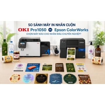 So Sánh Máy In Nhãn OKI Pro1050 vs Epson ColorWorks – Chọn Máy Nào Cho Nhãn Màu Chuyên Nghiệp?