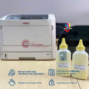 Mực nạp OKI C834nw màu vàng kèm chip chuyên dụng