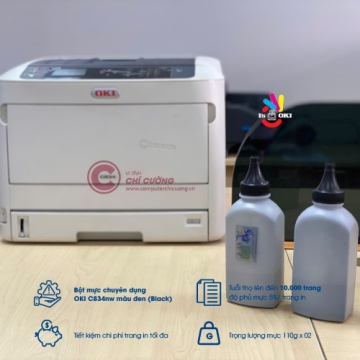 Mực nạp OKI C834nw màu đen kèm chip chuyên dụng