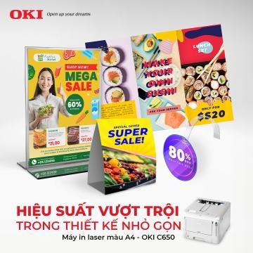 Máy in OKI C650 – Nhỏ gọn nhưng đầy quyền năng!