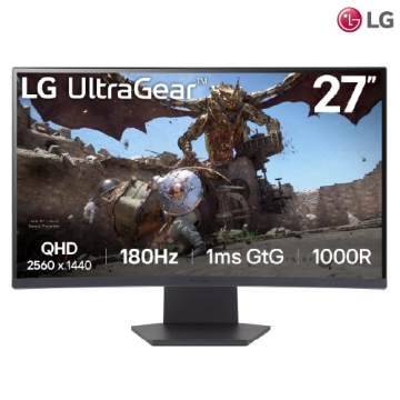 Màn hình chơi game cong LG 27GS60QC 1000R 27 inch UltraGear có thời gian phản hồi lên đến 1ms tần số quét 180Hz